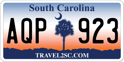 SC license plate AQP923