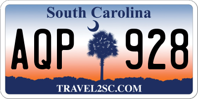 SC license plate AQP928