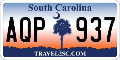 SC license plate AQP937