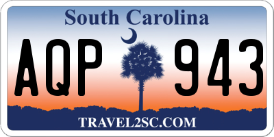SC license plate AQP943