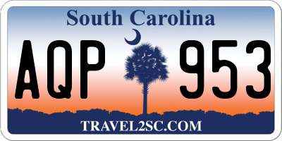 SC license plate AQP953