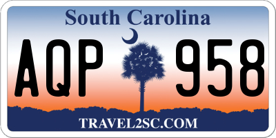 SC license plate AQP958