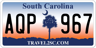 SC license plate AQP967