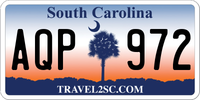 SC license plate AQP972