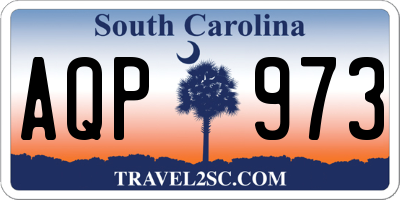 SC license plate AQP973