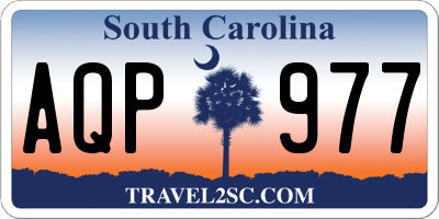 SC license plate AQP977