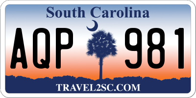 SC license plate AQP981