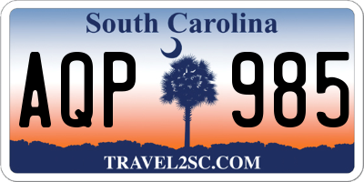 SC license plate AQP985