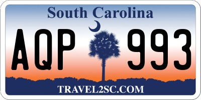 SC license plate AQP993