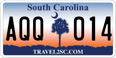 SC license plate AQQ014