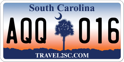 SC license plate AQQ016