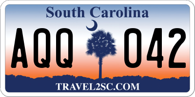 SC license plate AQQ042