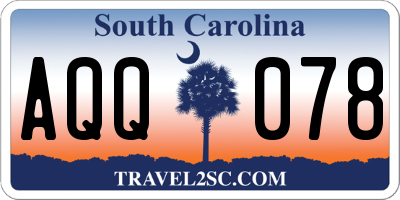SC license plate AQQ078