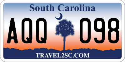 SC license plate AQQ098