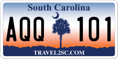 SC license plate AQQ101