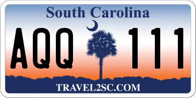 SC license plate AQQ111