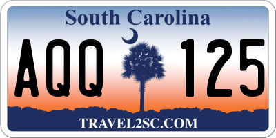 SC license plate AQQ125
