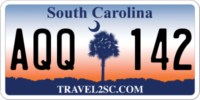 SC license plate AQQ142