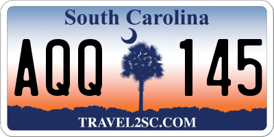 SC license plate AQQ145