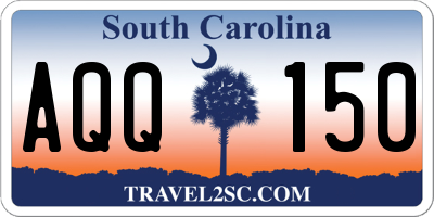 SC license plate AQQ150