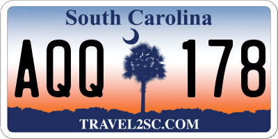SC license plate AQQ178