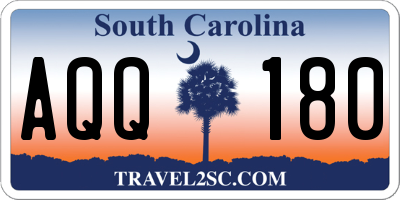 SC license plate AQQ180