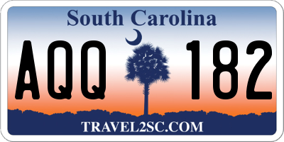 SC license plate AQQ182