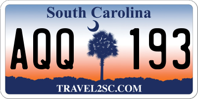 SC license plate AQQ193