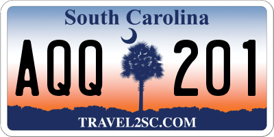 SC license plate AQQ201