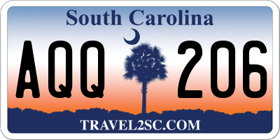 SC license plate AQQ206