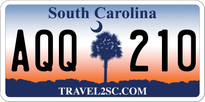 SC license plate AQQ210