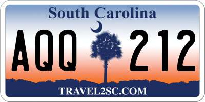SC license plate AQQ212