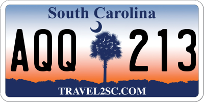 SC license plate AQQ213
