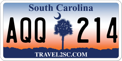SC license plate AQQ214