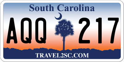 SC license plate AQQ217