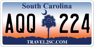 SC license plate AQQ224