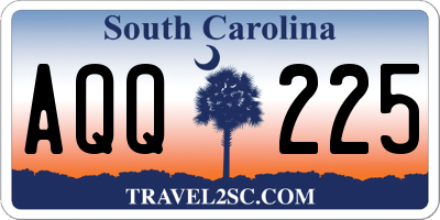 SC license plate AQQ225