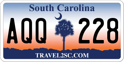 SC license plate AQQ228