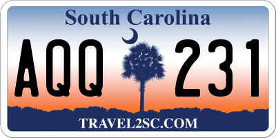 SC license plate AQQ231