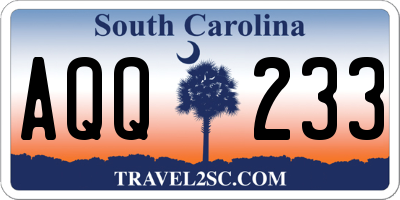SC license plate AQQ233