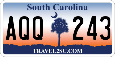 SC license plate AQQ243