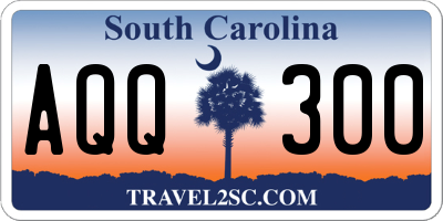 SC license plate AQQ300