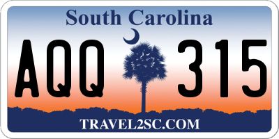 SC license plate AQQ315
