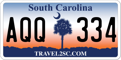 SC license plate AQQ334