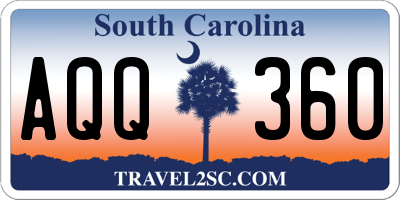 SC license plate AQQ360