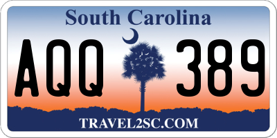 SC license plate AQQ389