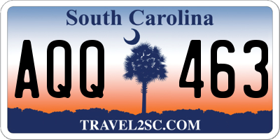 SC license plate AQQ463