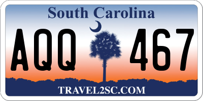 SC license plate AQQ467
