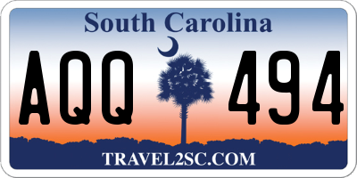 SC license plate AQQ494