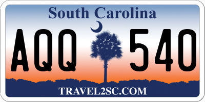 SC license plate AQQ540